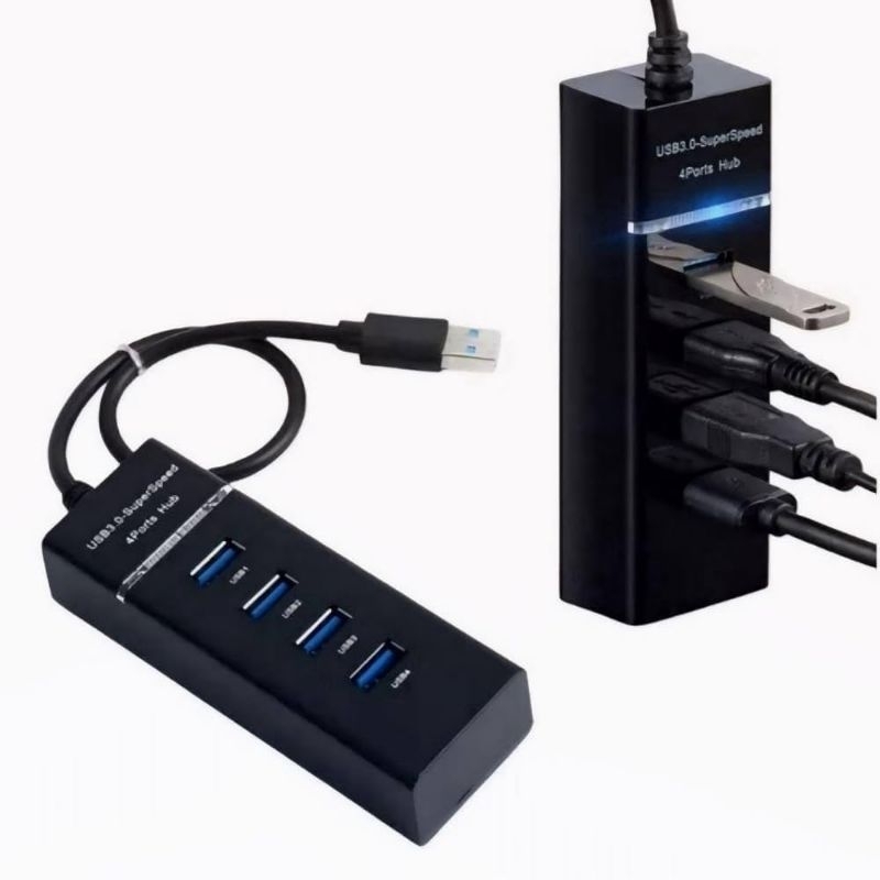 HUB USB 3.0 Adaptador 4 Portas Altra Velocidade Notebook PC Mause Teclado 5Gbps Pen Drive