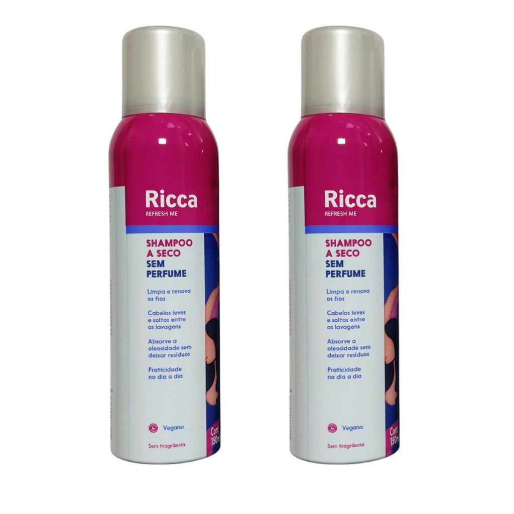 Shampoo a Seco Ricca Sem Perfume 90g 2 Unidades