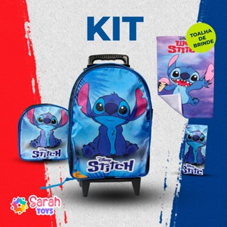 MOCHILA ESCOLAR C/ RODINHAS MENINOS E MENINAS+ ESTOJO + LANCHEIRA E + BRINDE **1TOALHA LAVABO em Oferta na Shopee