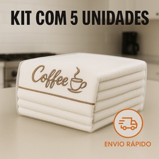 Kit 5 Panos de Prato Copa Perfumados 45x70 Jacquard Atoalhado Toalha De Cozinha em Oferta na Shopee