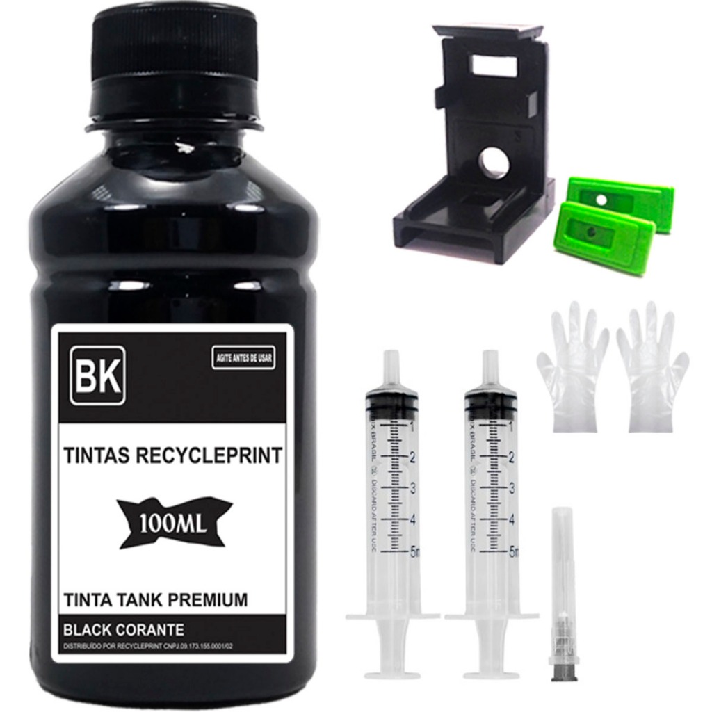 Kit Tinta Recarga Cartucho Compatível HP Impressora 2784 2774 667 122 664 662 em Oferta na Shopee