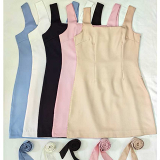 Vestido curto feminina de alfaiataria com ziper  do lado em Oferta na Shopee