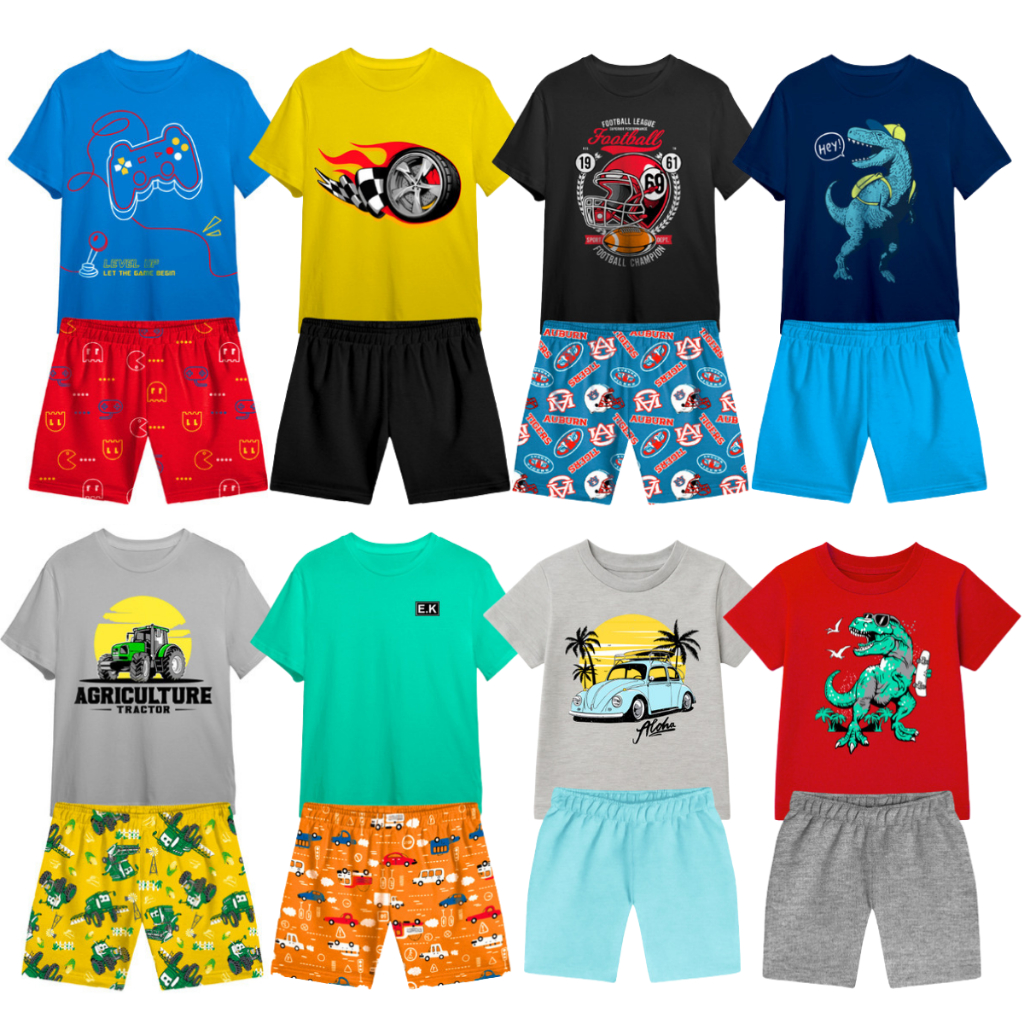 Roupa Infantil Menino Verão 1 ao 12 Conjuntos Masculino Criança Pronta Entrega