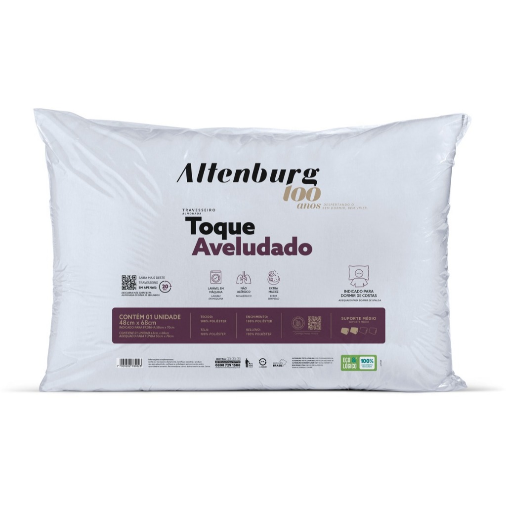 Kit 4 Travesseiros Toque Aveludado Extra Macio Altenburg em Oferta na Shopee