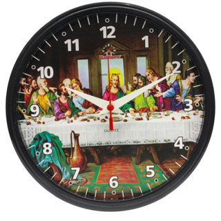 Relógio de Parede Redondo Ômega Preto Santa Ceia Plashome Sala Cozinha e Escritório e Decoraçaõ em Oferta na Shopee