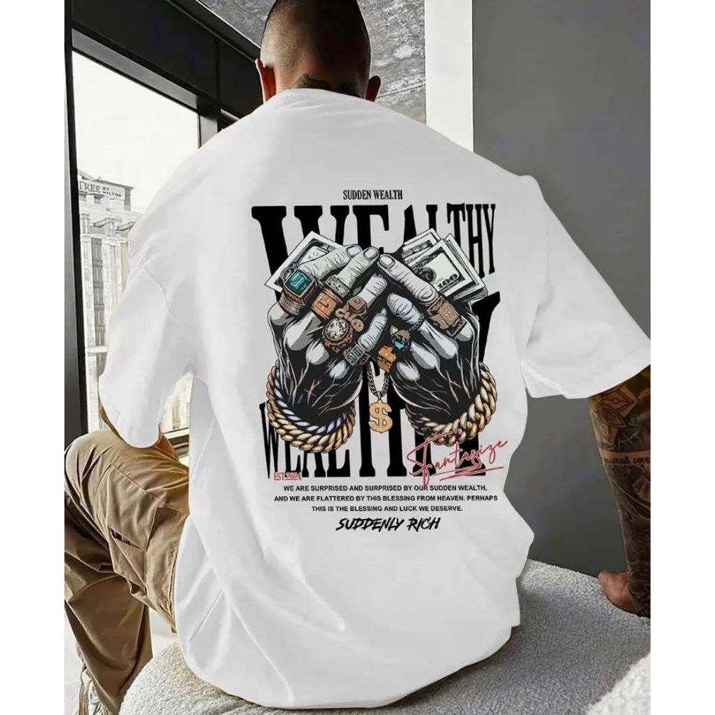 Camiseta Masculina Estilo Trap King Algodão Casual
