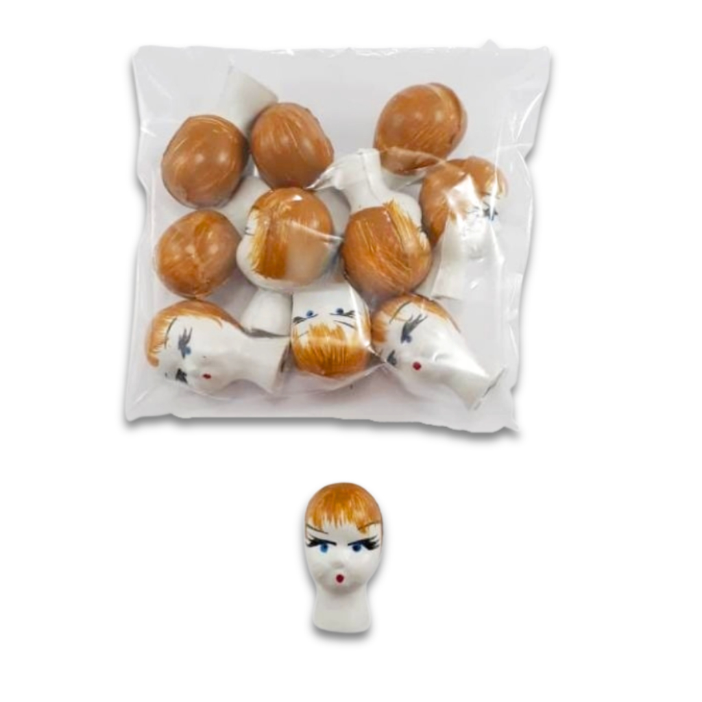 Cabeça de Boneca Plástica Bina 0 para Artesanato - 100 unidades