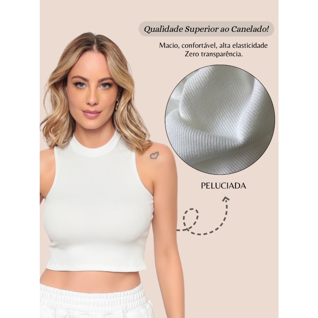 Cropped Térmica Feminina Frio Forro Pelúciado Inverno Casual Canelado Algodão Casual Noite