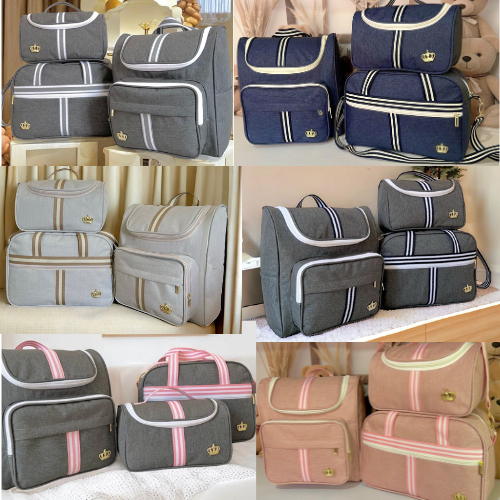 Linha Classic Bolsas Maternidade Kit completo Mochila, Bolsa e Necessaire -  Menino e Menina