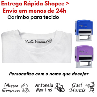 Carimbo para tecido para marcação roupas e uniformes - ENTREGA RÁPIDA - LEIA DESCRIÇÃO em Oferta na Shopee