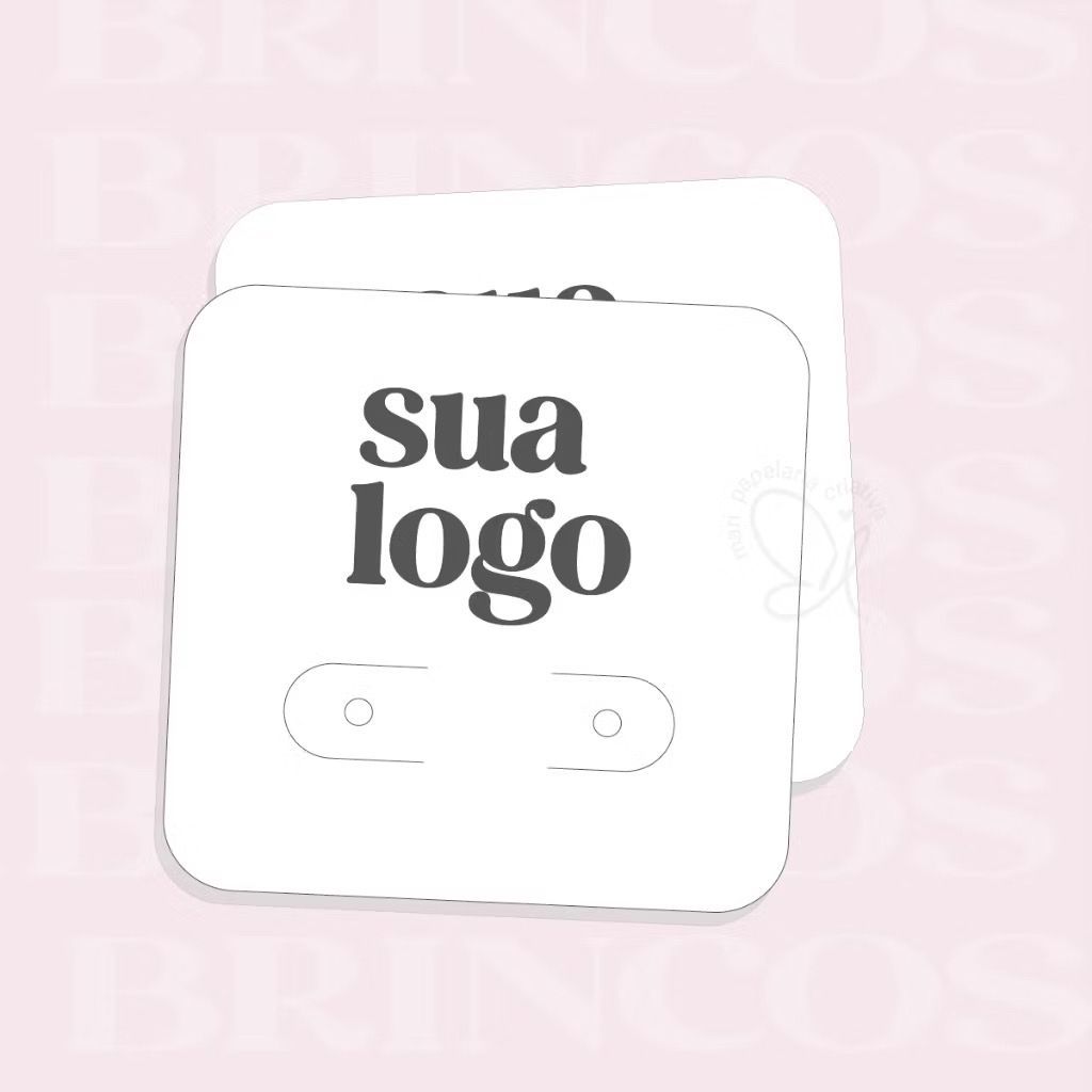 Tags para bijuteria brinco um par de furos personalizados 100un 5x4