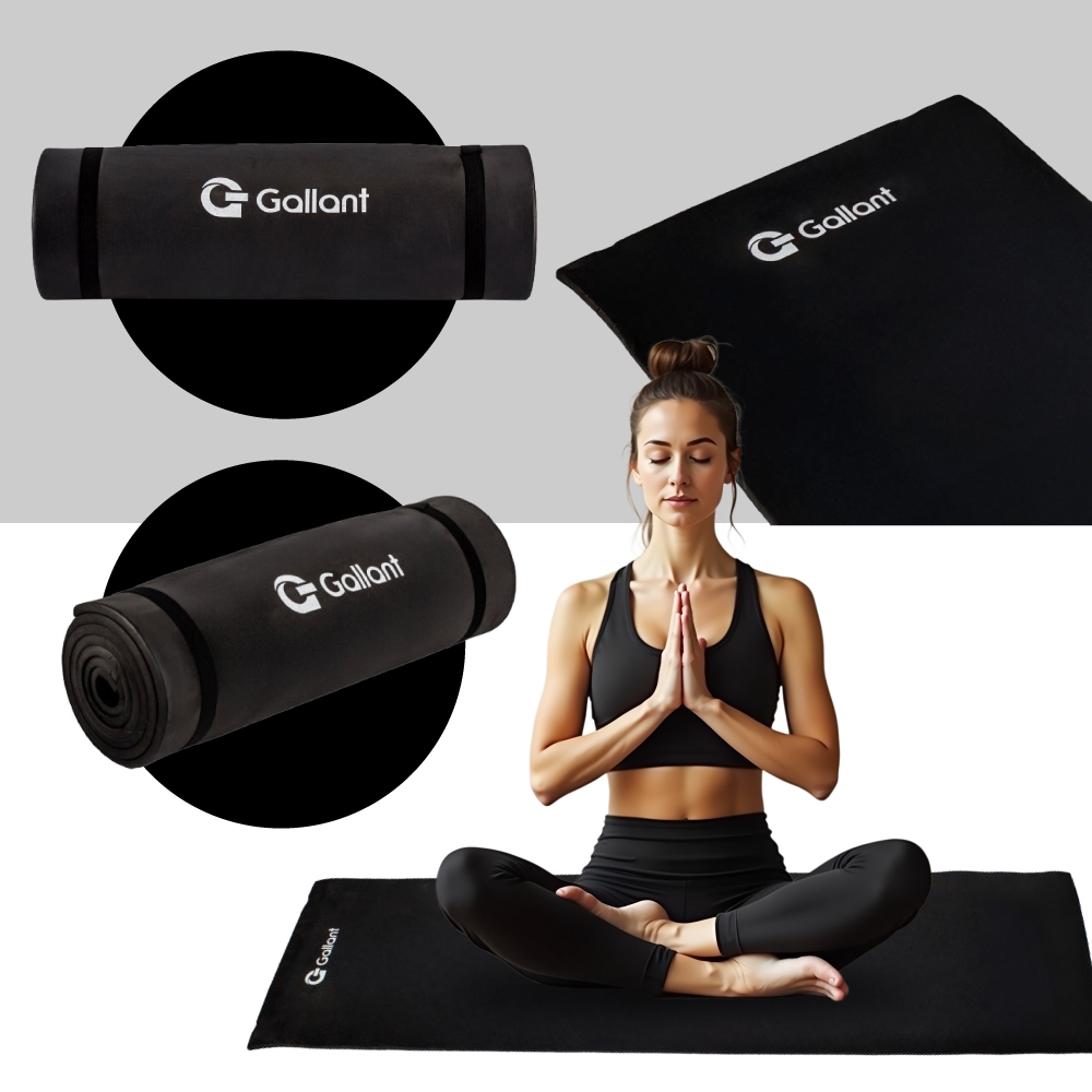 Tapete de Yoga e Pilates Gallant EVA 10mm Antiderrapante 180x50cm Preto (GTY10EV01A-PT) em Oferta na Shopee