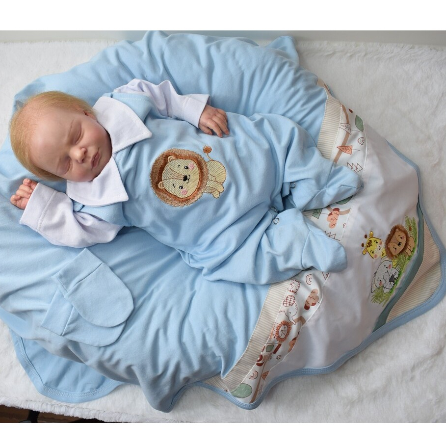 Kit Saída de Maternidade Safari 100% Algodão 04 Peças: conforto e muito charme para seu bebê em Oferta na Shopee