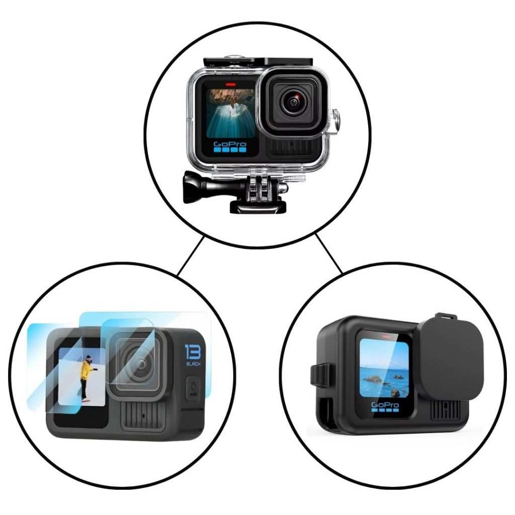 Kit para GoPro Hero13 Black - Caixa Estanque, Capa, Película