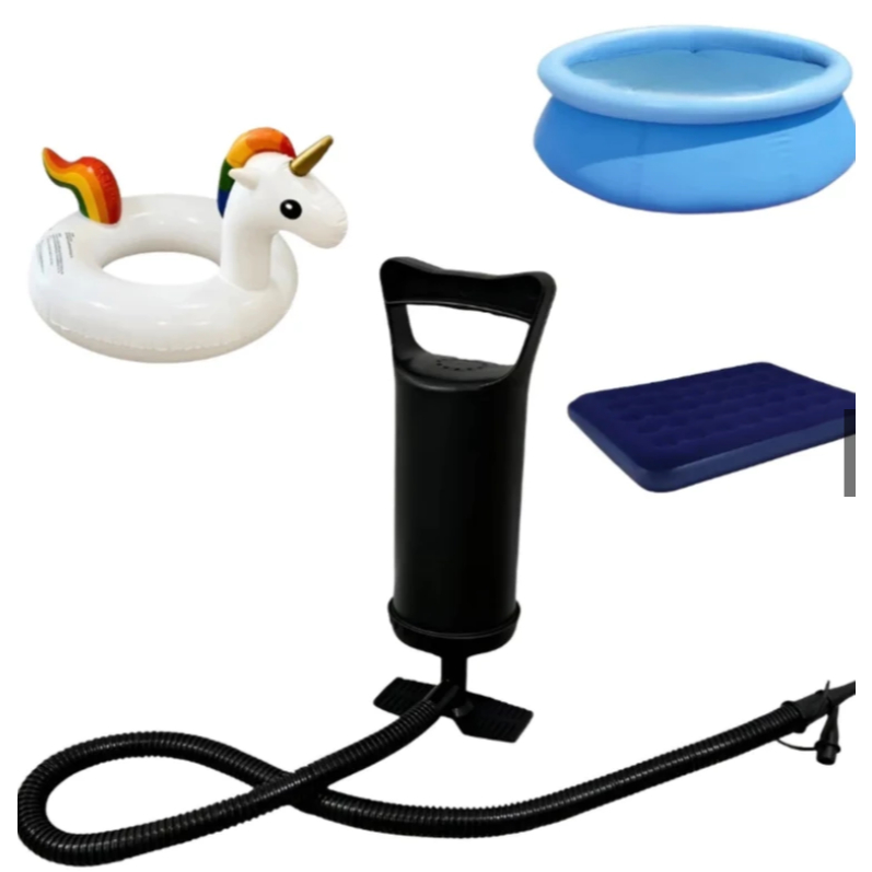 Bomba de Ar Manual Para Bóias Colchão Inflável Bolas, Portátil uso fácil