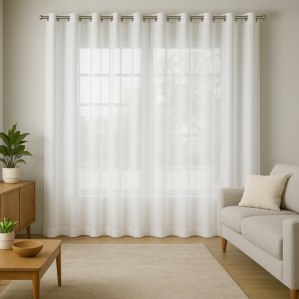 Cortina Estilo Voil Transparente Diversos Tamanhos para Sala Quarto Escritório Janela e Porta em Oferta na Shopee