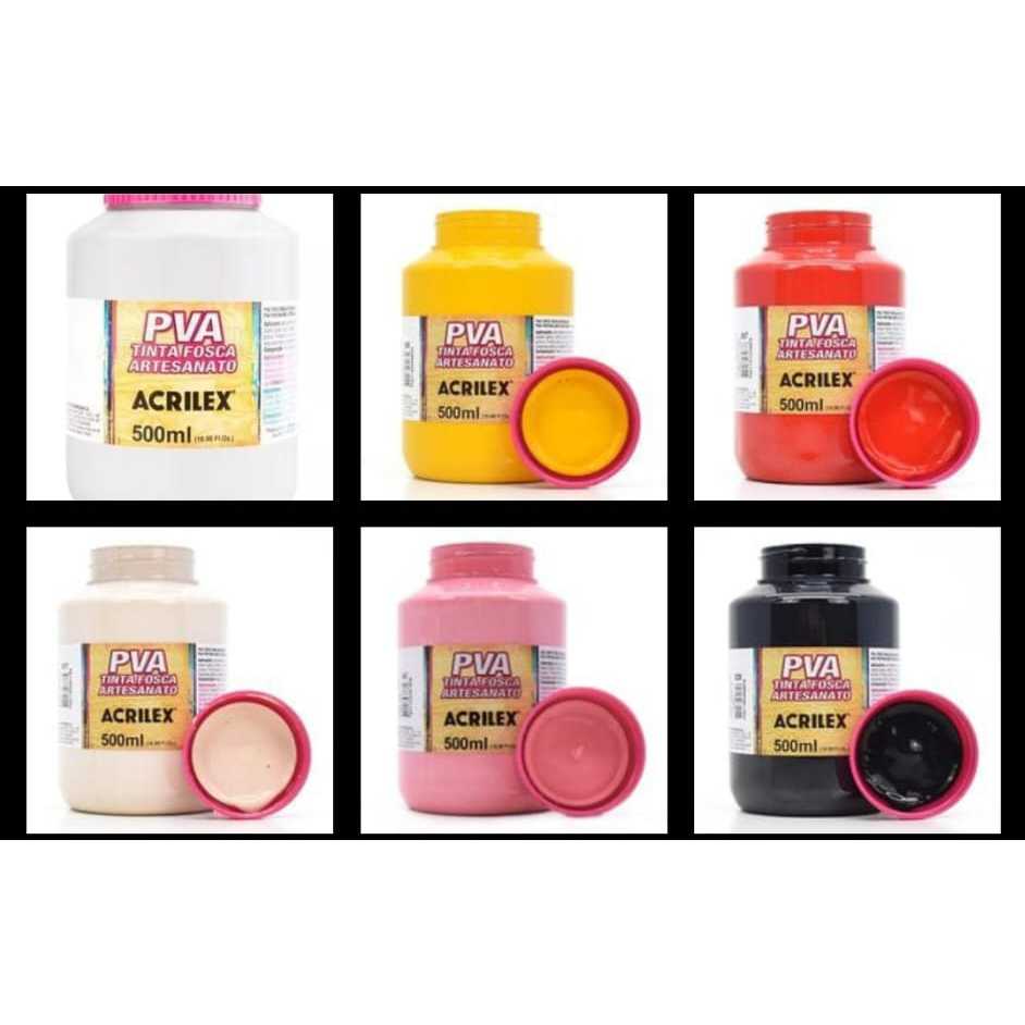 Tinta PVA 500ml Fosca para Artesanato Acrilex - Mais de 10 Cores à escolher em Oferta na Shopee