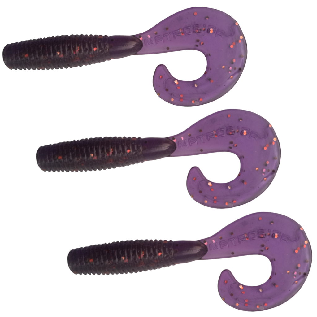 Kit 03 Iscas Matadeira Grub Simples 9cm – Isca Soft Original Cauda Ativa p/ Predadores Várias Cores Pesca Pescaria