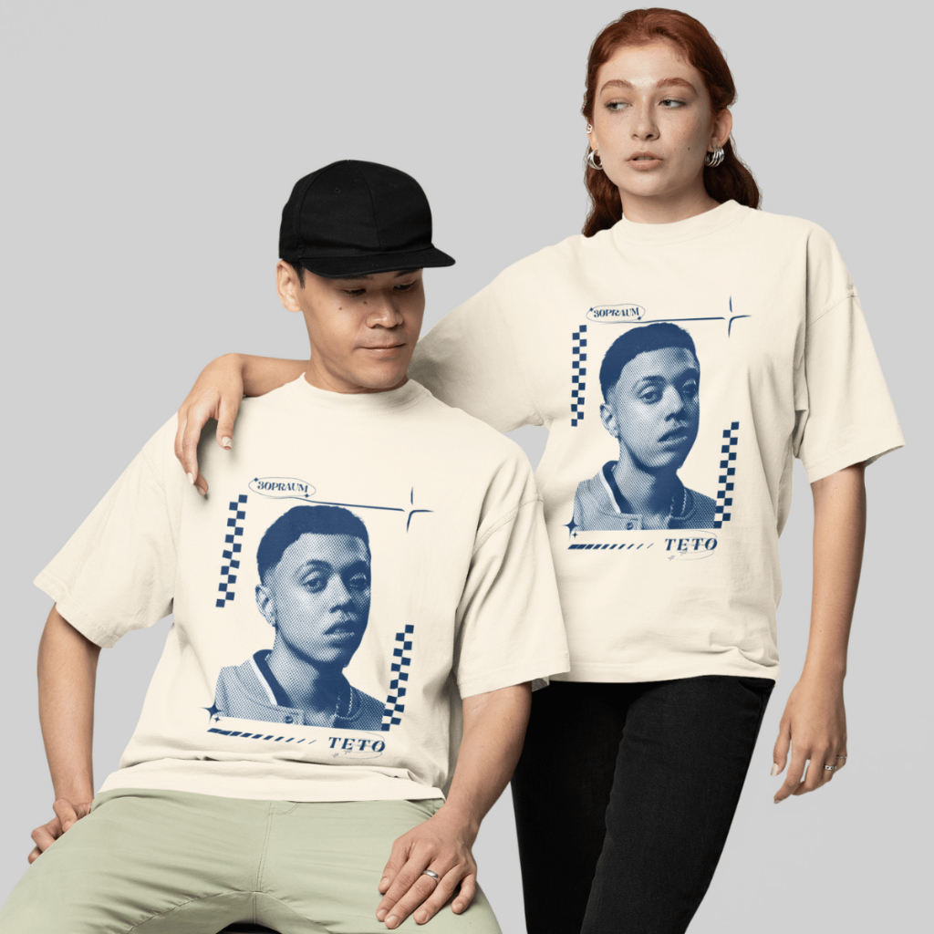 Camiseta Oversized Rapper Teto Festival The Town Moda Streetwear Unissex 100% Algodão