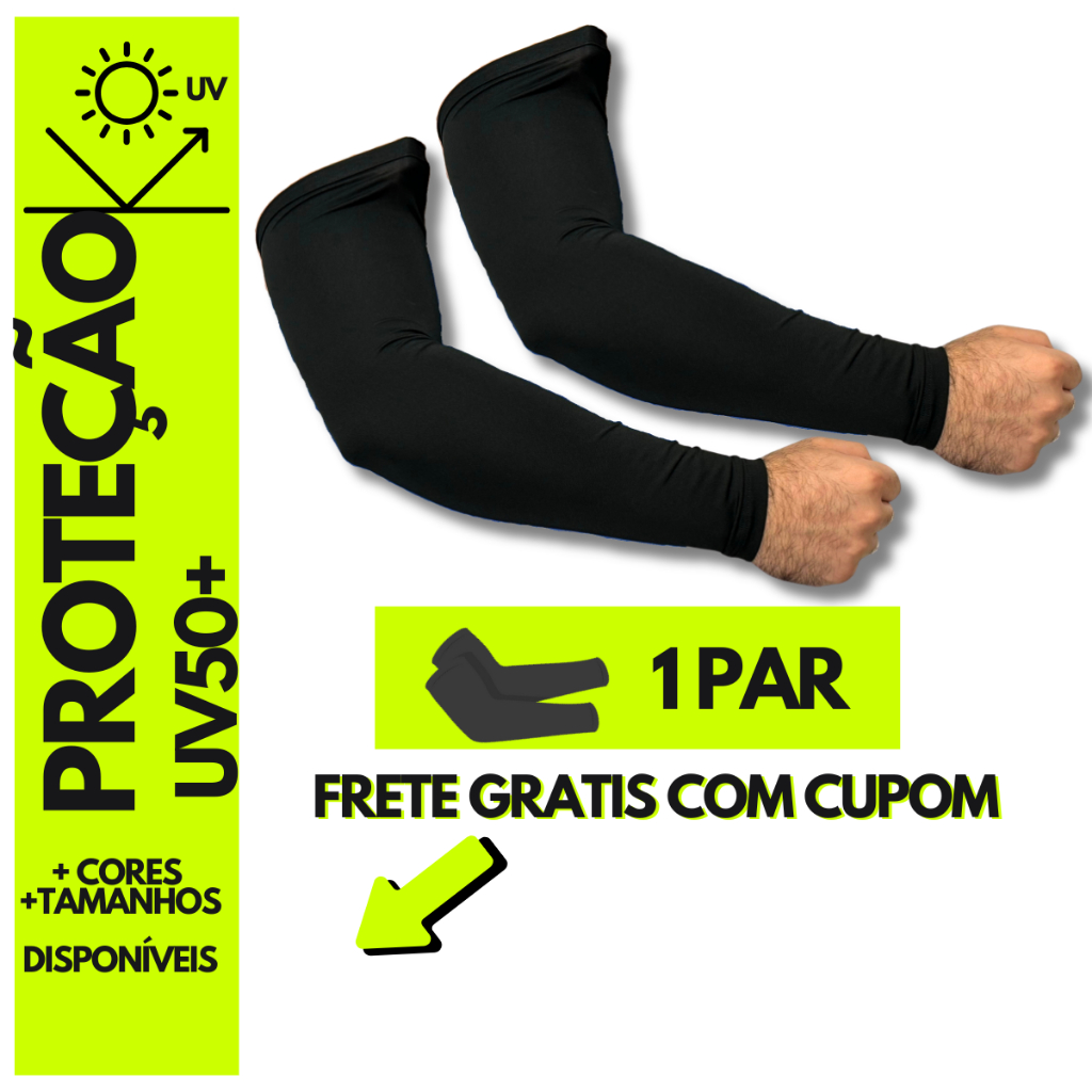 Manguito Proteção solar UV 50 para sport futebol basquete volei corrida fitness academia ciclismo em Oferta na Shopee