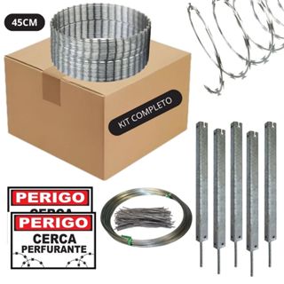 Cerca Concertina Simples Galvanizada 45cm 15 Metros Completo para Instalação em Oferta na Shopee