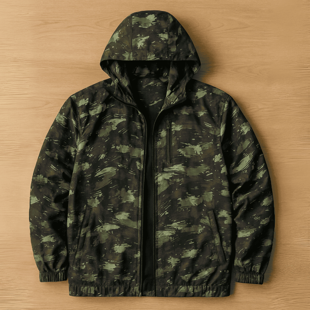 Jaqueta Corta-Vento Camuflada Plus Size Masculina | Leve, Semi-Impermeável e com Bolsos