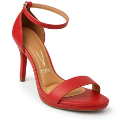 Sandália Feminina Clássica Salto Alto Fino Vizzano 6210-655 Vermelho