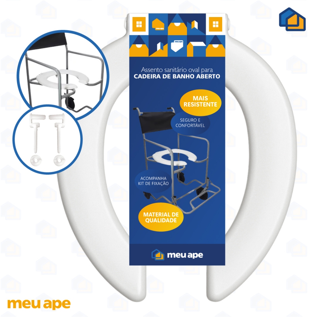 Assento Sanitário P/ Cadeira De Banho Oval Abertura Frontal