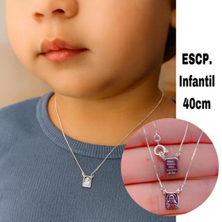 Escapulário Infantil Prata 925 Sagrado Coração de Jesus e Nossa Senhora do Carmo Pai e filho em Oferta na Shopee