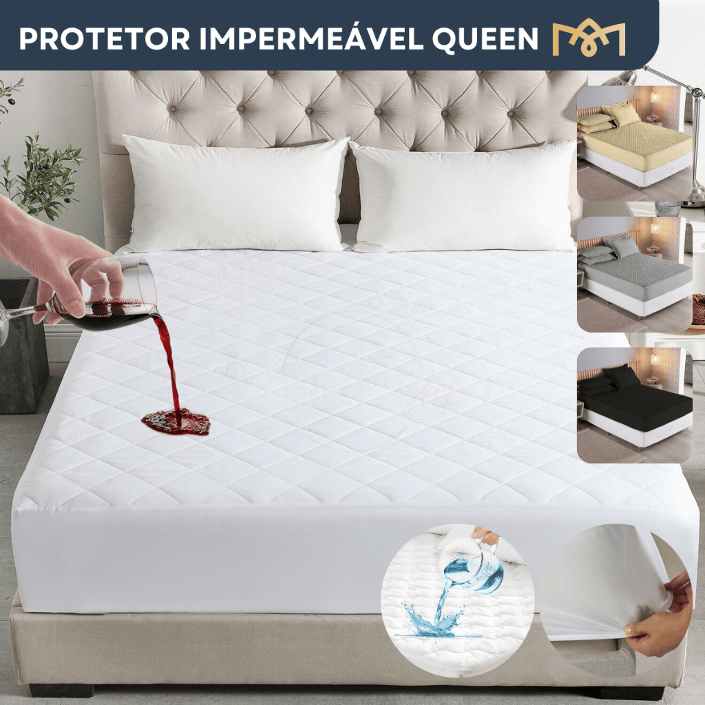 Protetor Impermeável Para Colchão Matelado Silencioso Queen Antialérgico Antixixi C/ Elástico