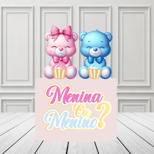 ENVIO RÁPIDO - Topo de Bolo Chá Revelação /Ursinhos Menina ou Menino/Decoração Festa Bebê/topper chá de bebê