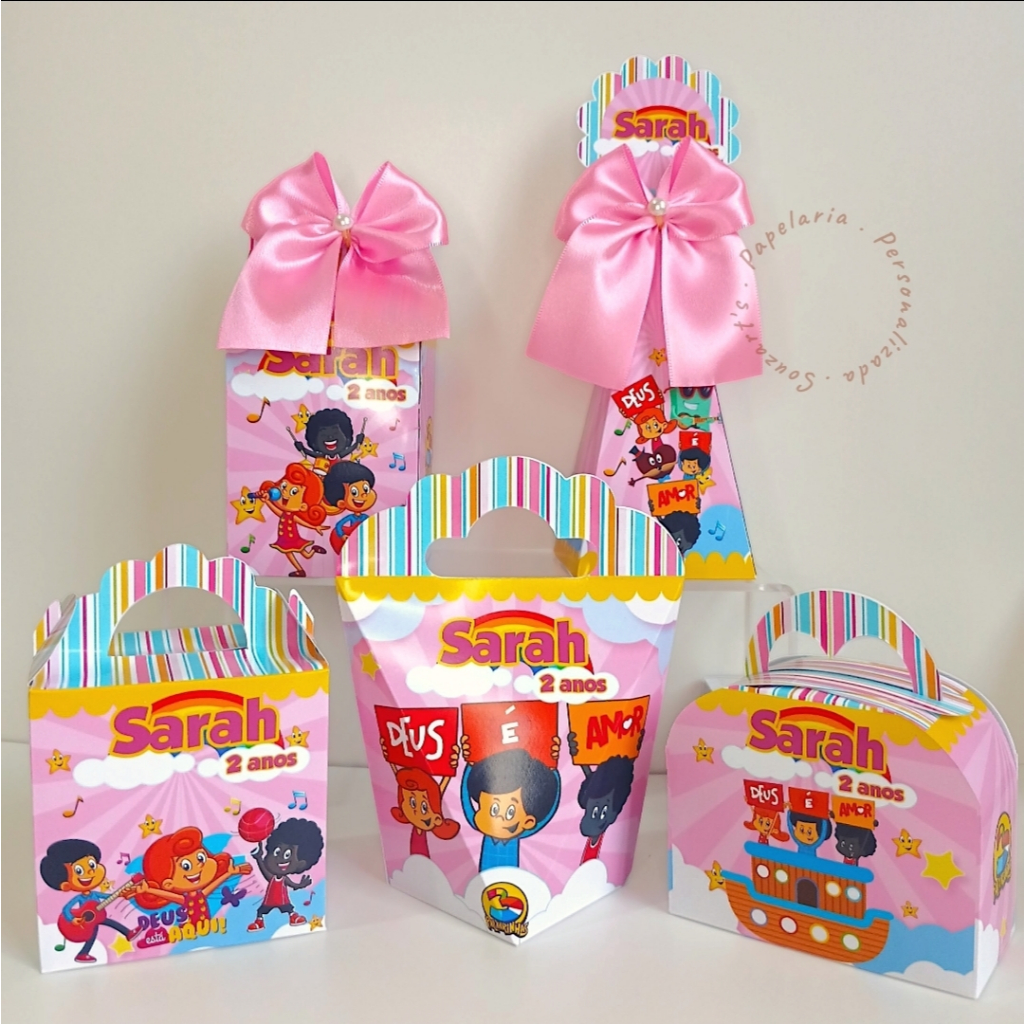 PEGUE E MONTE KIT FESTA 3 PALAVRINHAS ROSA MENINA CAIXINHAS PERSONALIZADAS LEMBRANCINHAS em Oferta na Shopee