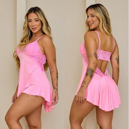 Camisola Sexy Renda | Costa Nua | Pijama Sensual | Roupa de Dormir Sexy | Sem bojo | Lingerie Sexy