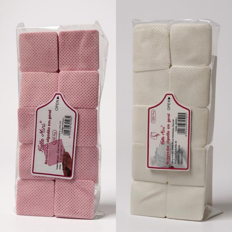 1000 pçs Lenços Pano Algodão Prensado Limpeza Gel Uv Unha Não Solta Fiapos Rosa ou Branco Hello Mini
