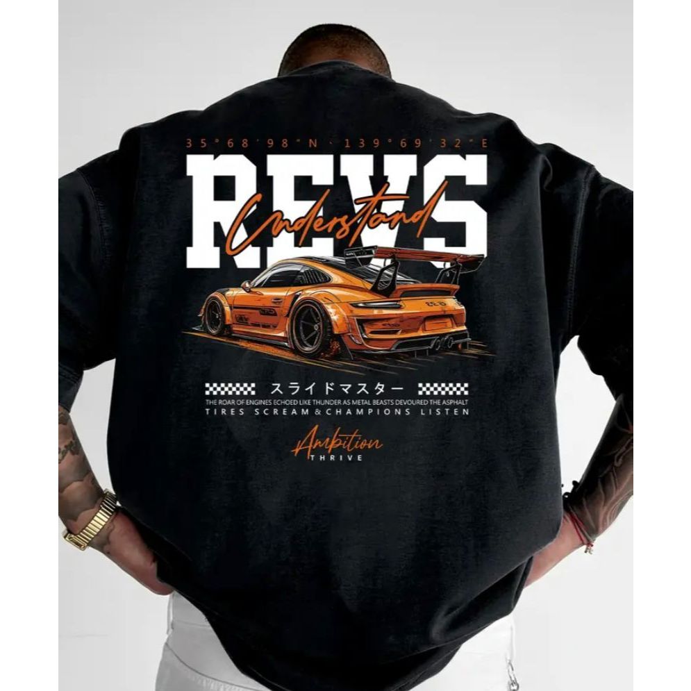 Camiseta Masculina Estampada Estilo Streetwear Carros 100% Algodão