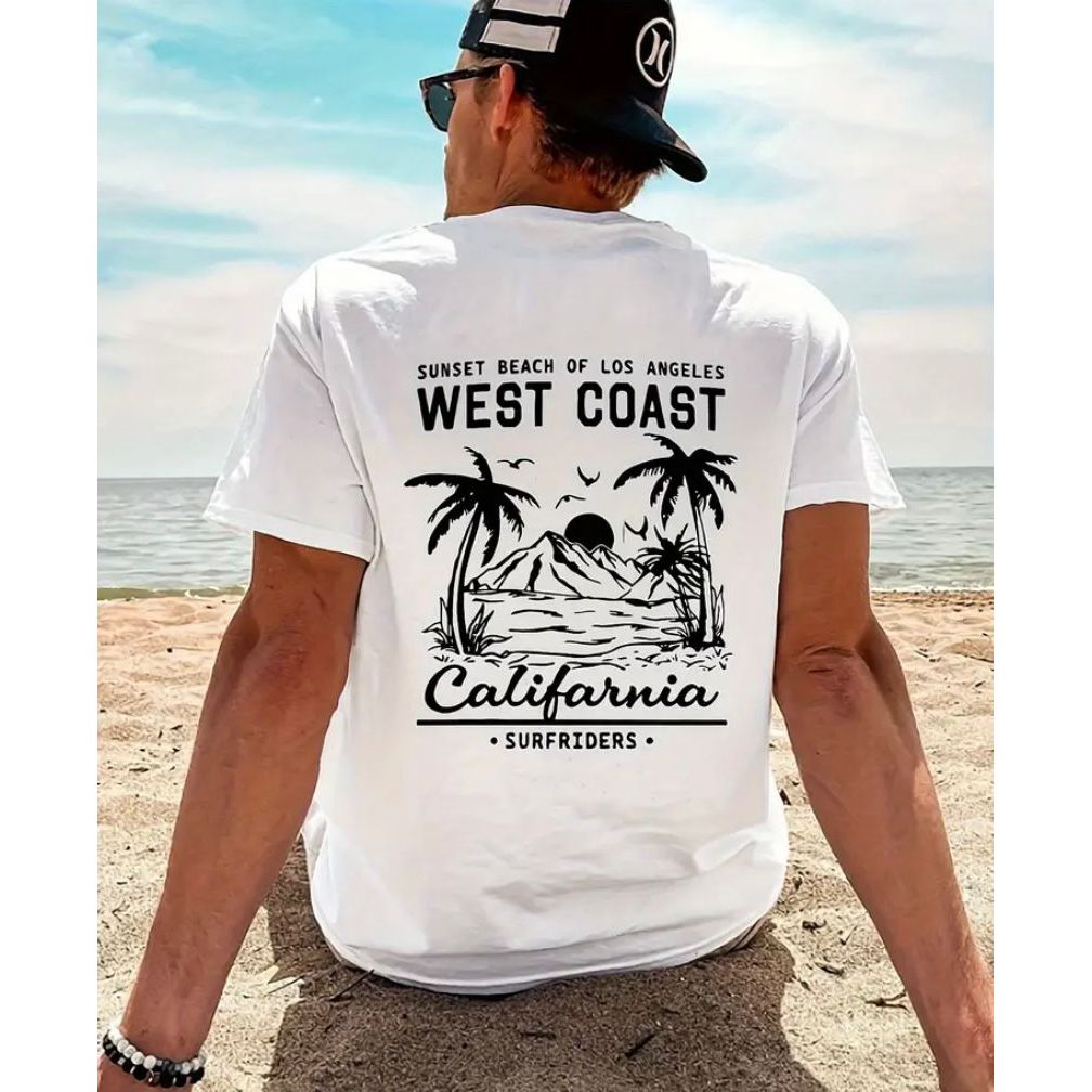 Camiseta Masculina West Coast Los Angeles Casual 100% Algodão