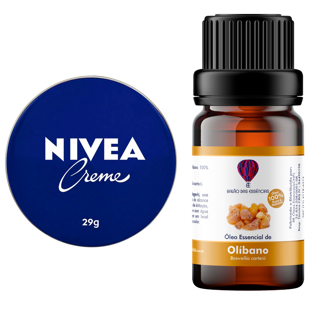 Kit Óleo de Olíbano 100% Puro + Creme Nívea Lata Maior 29g Promoção