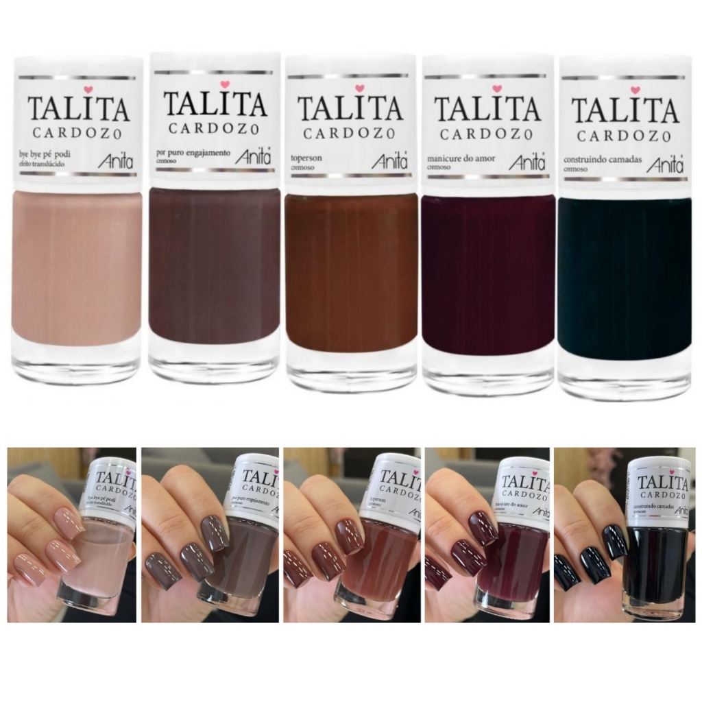 Kit 5 Esmaltes Anita Nova Coleção Talita Cardozo -  Lançamento