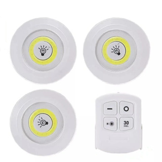Kit 3 Lâmpada Luminária Led Spot Sem Fio Controle Remoto em Oferta na Shopee