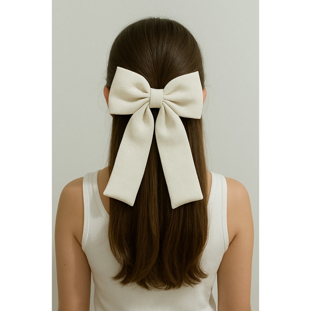 Laço de Linho Estilo Boutique Infantil e Adulto Grande Ideal para Coques Penteados Festas