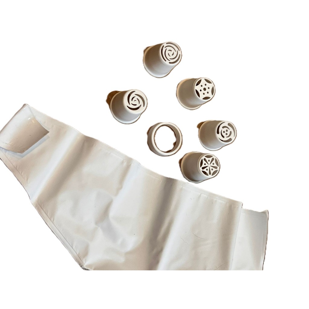 Bico Russo Decorador de Bolo com saco de confeitar, Bico decorador de Flores 5 bicos Russo