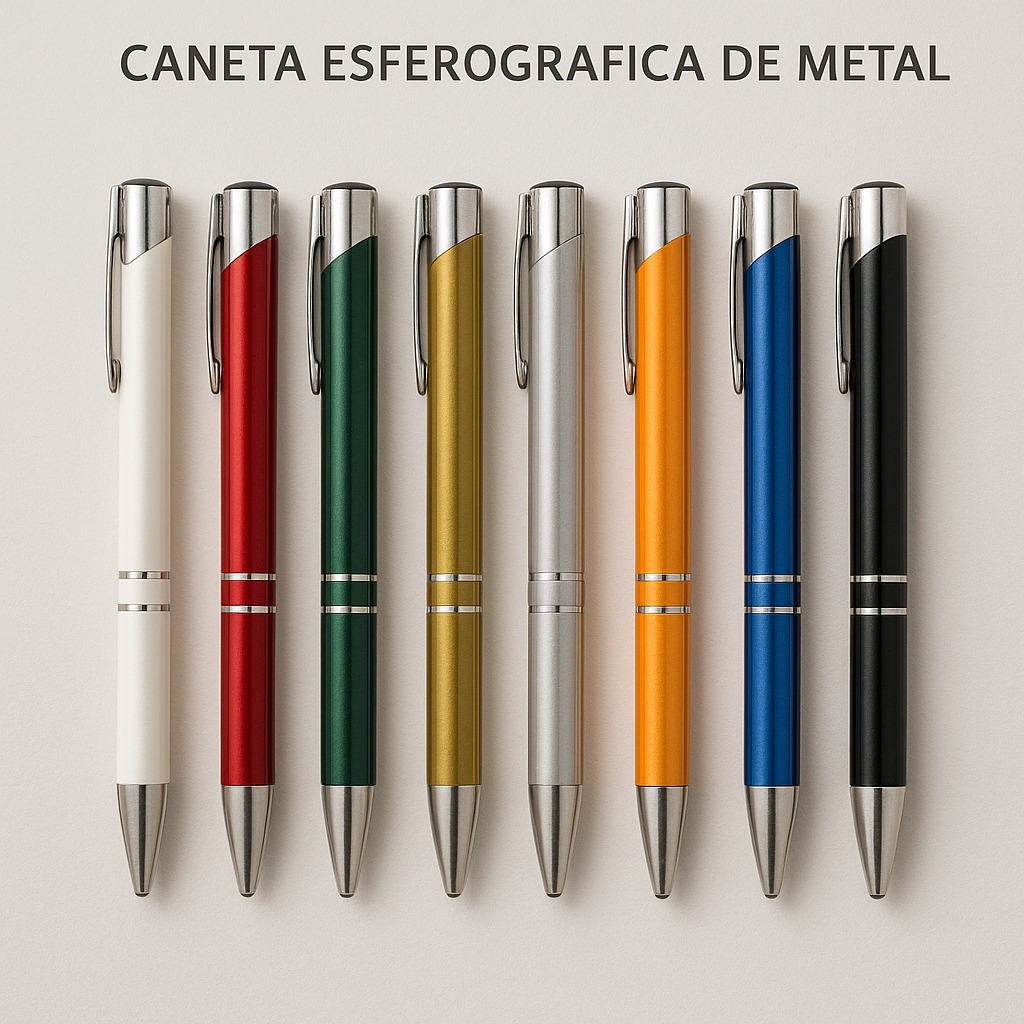 Kit Canetas Personalizadas A Laser Metal Empresa Logomarca