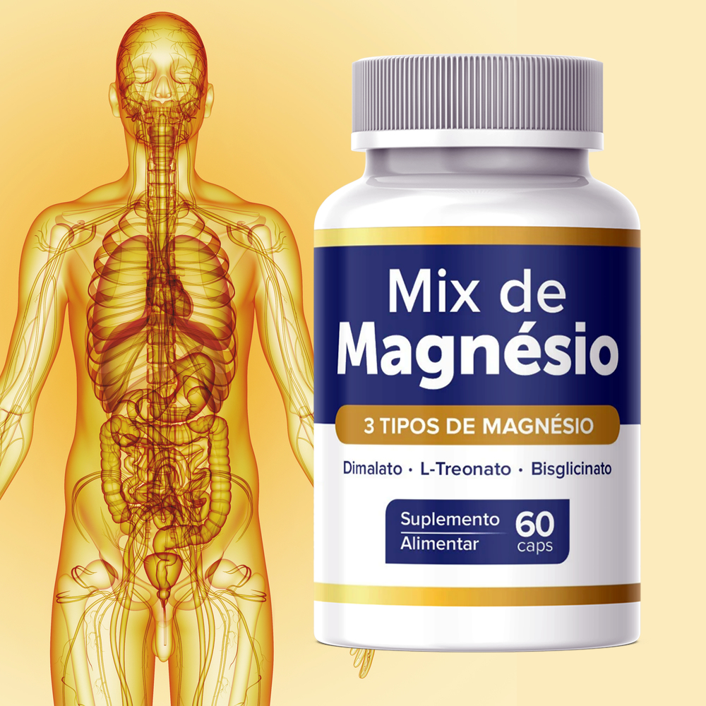 Magnésio 3 em 1 - Mix Treonato + Bisglicinato + Dimalato - 60 caps - Envio Imediato em Oferta na Shopee
