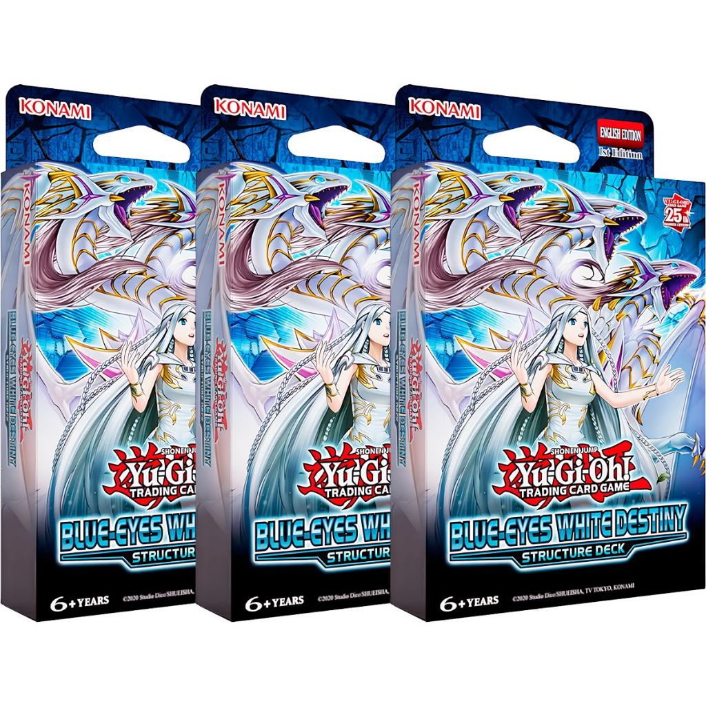 Yugioh  Kit 3 Structure Deck Blues Eyes White Destiny Cartas Inglês Konami