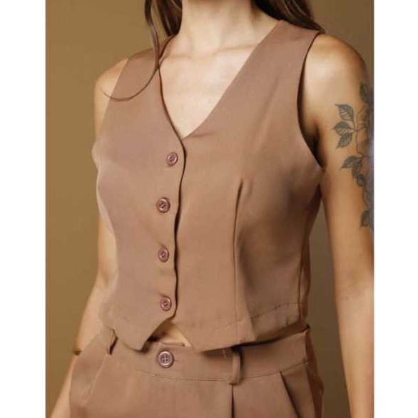 CONJUNTO ALFAIATARIA FEMININA SOCIAL SHORT em Oferta na Shopee