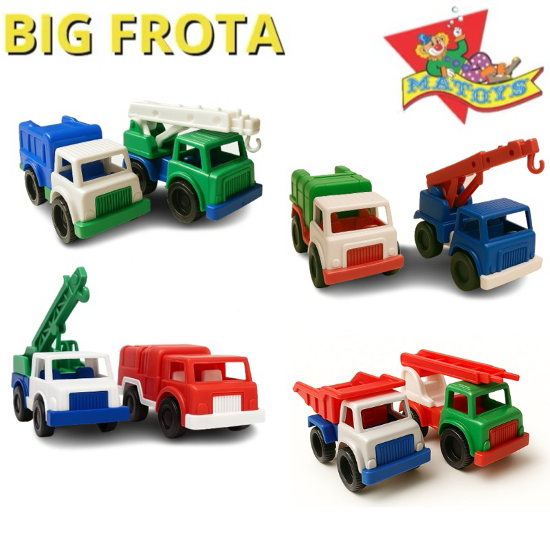 Kit 2 Carrinhos Big Frota Caminhões Brinquedo Miniatura Colecionável Infantil Juvenil - Matoys