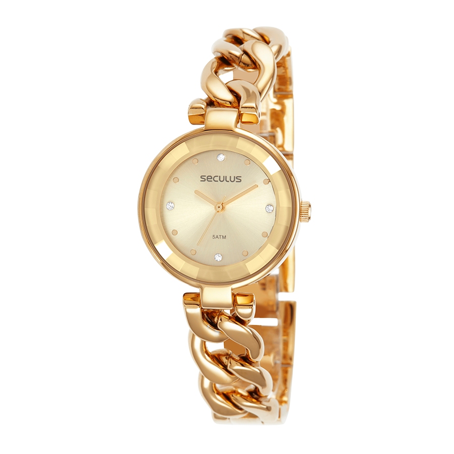 Relógio Feminino Seculus 77100LPSVDS1 Elos Dourado
