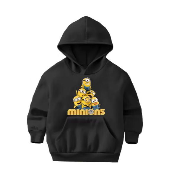 Moletom Infantil Os Minions Blusa Canguru Frio Básico Casaco Feminino Masculino Flanelado Algodão