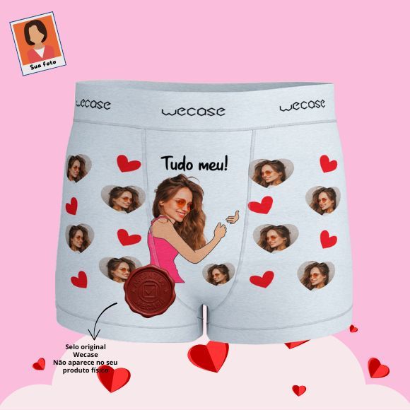 Cueca Personalizada com Foto da Namorada Presente Criativo Casal Namorado Marido | WECASE em Oferta na Shopee