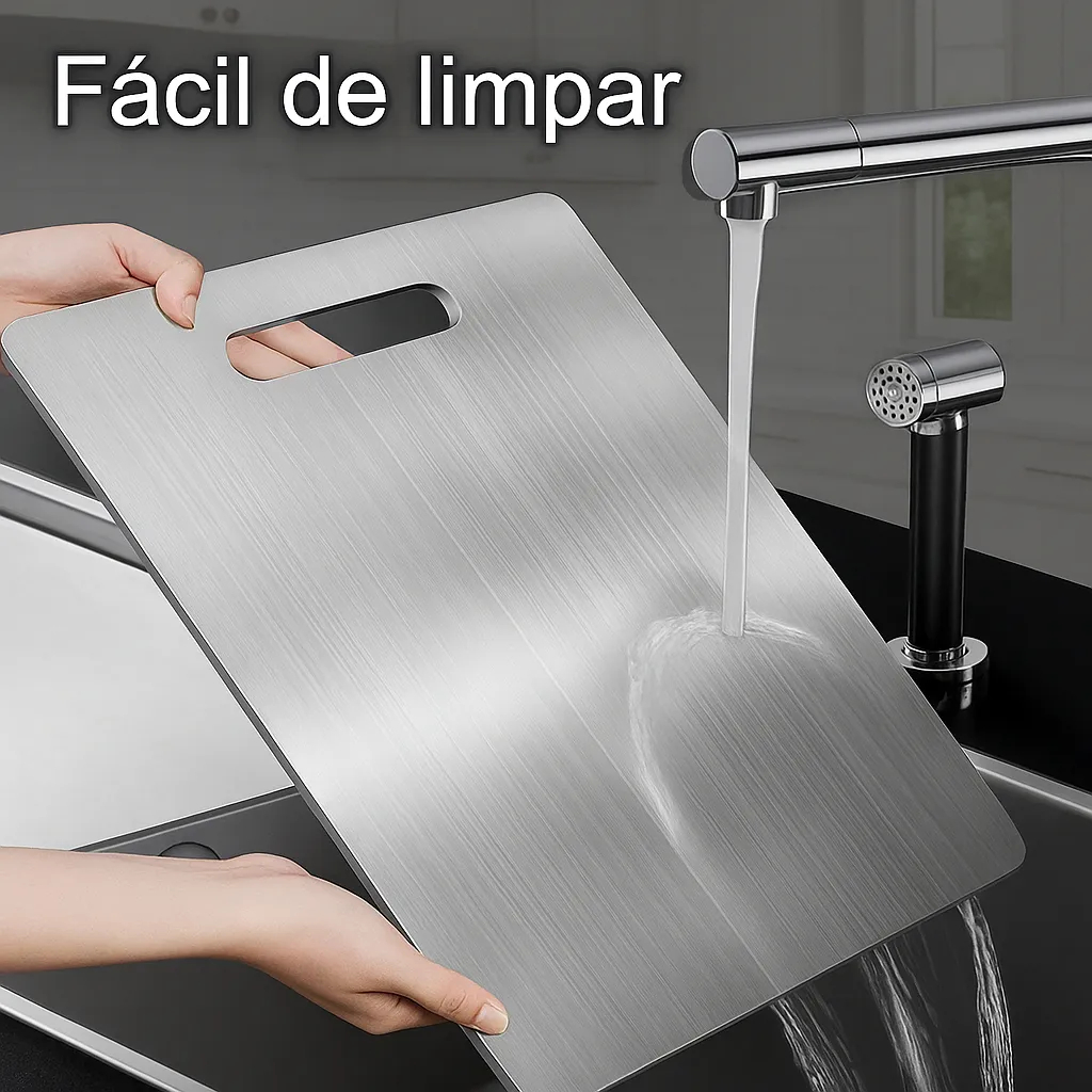 Tábua de Corte Retangular 34x23cm em Aço Inox para Cozinha Profissional Restaurante Açougue Padaria Higienização